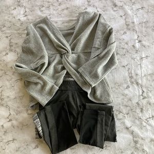 Gray twist front or back sweater